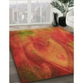 thumbnail image 2 of Ahgly Company Indoor Square Patterned Neon Orange Area Rugs, 8' Square, 2 of 6