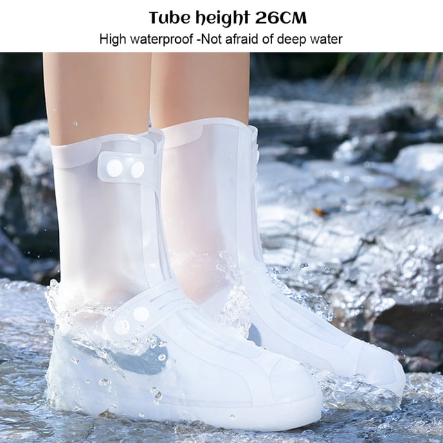 Funda para zapatos, impermeable, antideslizante, cubierta para zapatos, reutilizable, plegable, de silicona, gruesa, Botas de lluvia, chanclos para mujeres y hombres