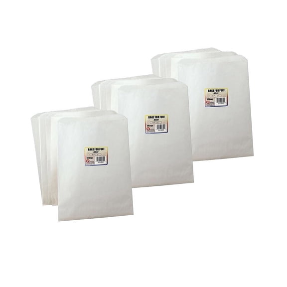 Hygloss Products HYG58550-3 8.5 x 11 in. Colorful Paper Bags White 50 Pinch Bottom - Pack of 3