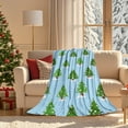 thumbnail image 4 of PuSpu Christmas Flannel Christmas Tree Blanket Forest Snow Scene Thickened Printed Blanket Double Sided Plushs Nap Blanket Shawl Holiday Gift Blanket Christmas Ornaments, 4 of 6