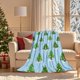thumbnail image 4 of Decoraciones navideñas, manta de franela navideña con diseño de árbol de Navidad, escena de bosque nevado, manta estampada gruesa, felpa de doble cara, manta para la siesta, chal, manta de regalo navi, 4 of 6