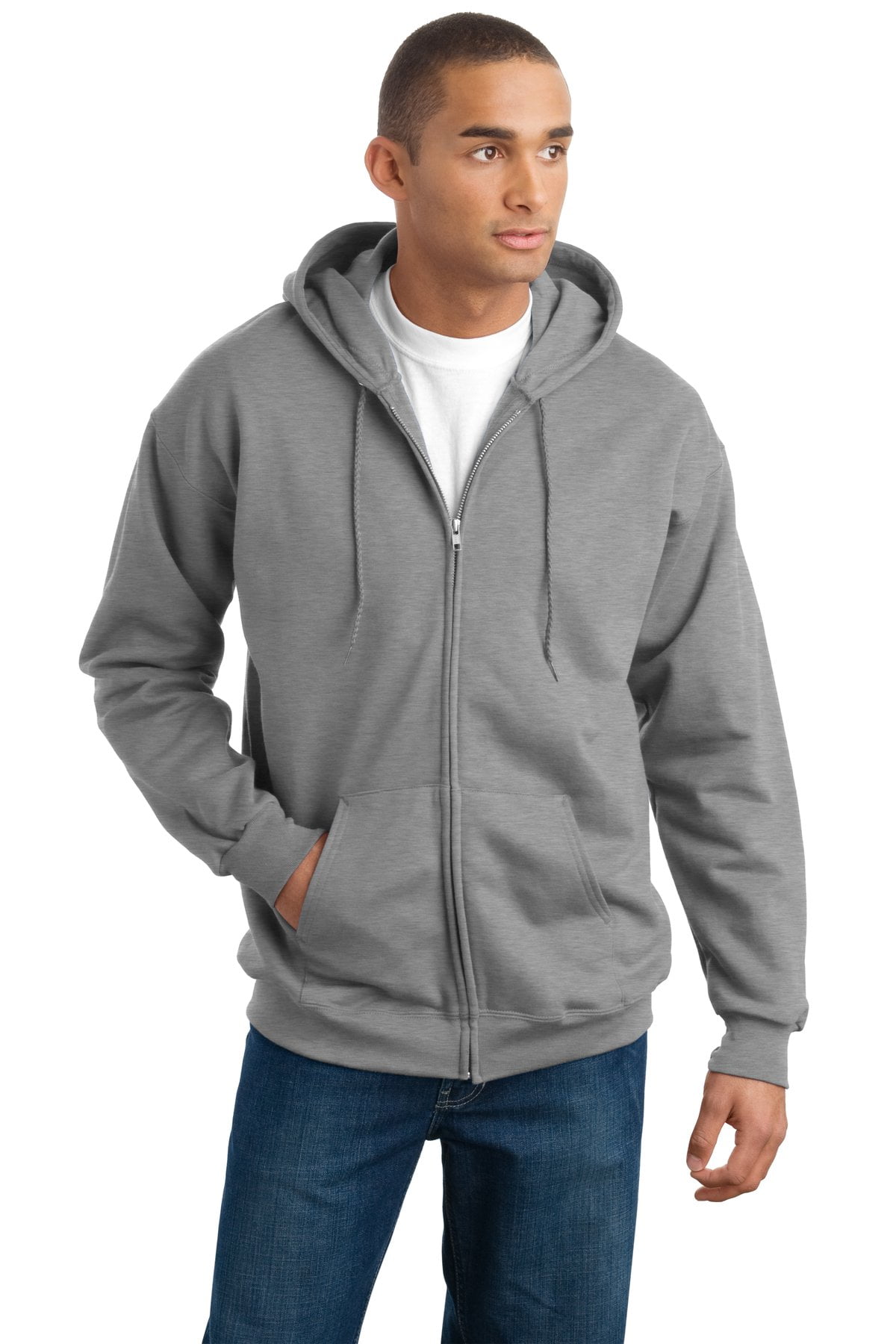 Hanes Men's Ultimate Cotton Full-Zip Hooded Sweatshirt - F283 - Walmart.com