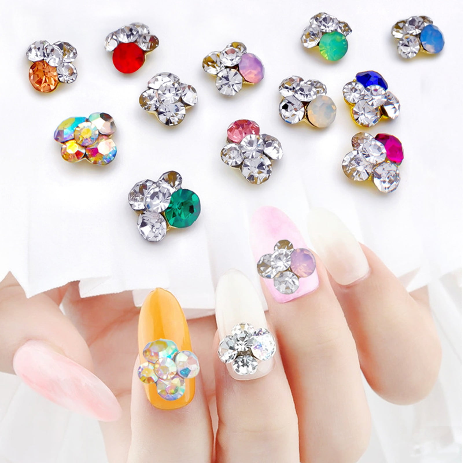 Jiaroswwei 10Pcs Nail Rhinestones Exquisite DIY Lightweight Manicure ...