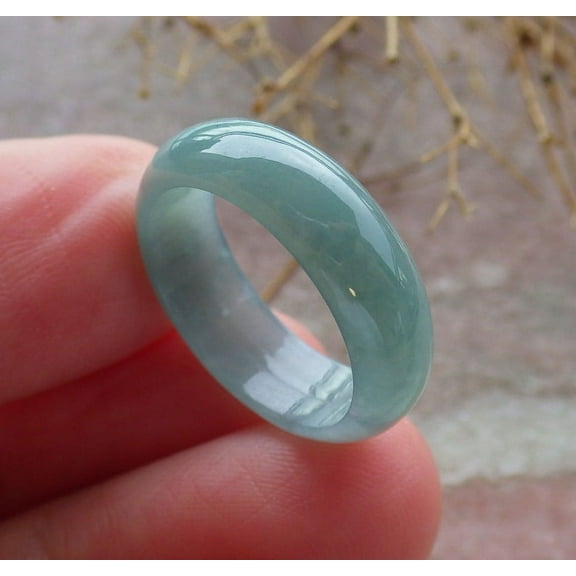 Certified Icy Green Burma Natural A JADE Jadeite Circle RING USA. 4.75 RING 668412 TN