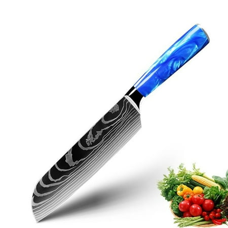 

Livesture Household Chef Knife Knife Set With Light Blue Resin Handle 7inch Japanese style knife