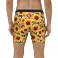 thumbnail image 4 of Picia Bohemian Sunflower Pattern Men's Athletic Long Leg Briefs , Performance Stretch Underwear，Moisture-Wicking, 4 of 7