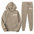 thumbnail image 4 of Womens Casual Pullover Hoodie with Drawstring and Trendy Letter Print Matching Tracksuit Set, 4 of 4