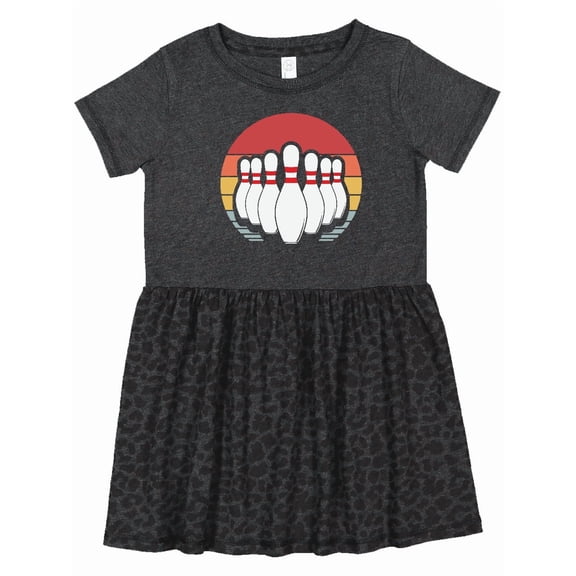 Inktastic Retro Bowling Pins Girls Toddler Dress
