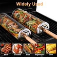 thumbnail image 6 of Gyugmhao Grill Basket Set,Rolling Grill Baskets for Outdoor Grill,Stainless Steel Folding Portable Outdoor Camping Rack for Fish,Shrimp,Vegetables,Cooking Accessories,Gifts for Dad,Friends, 6 of 8