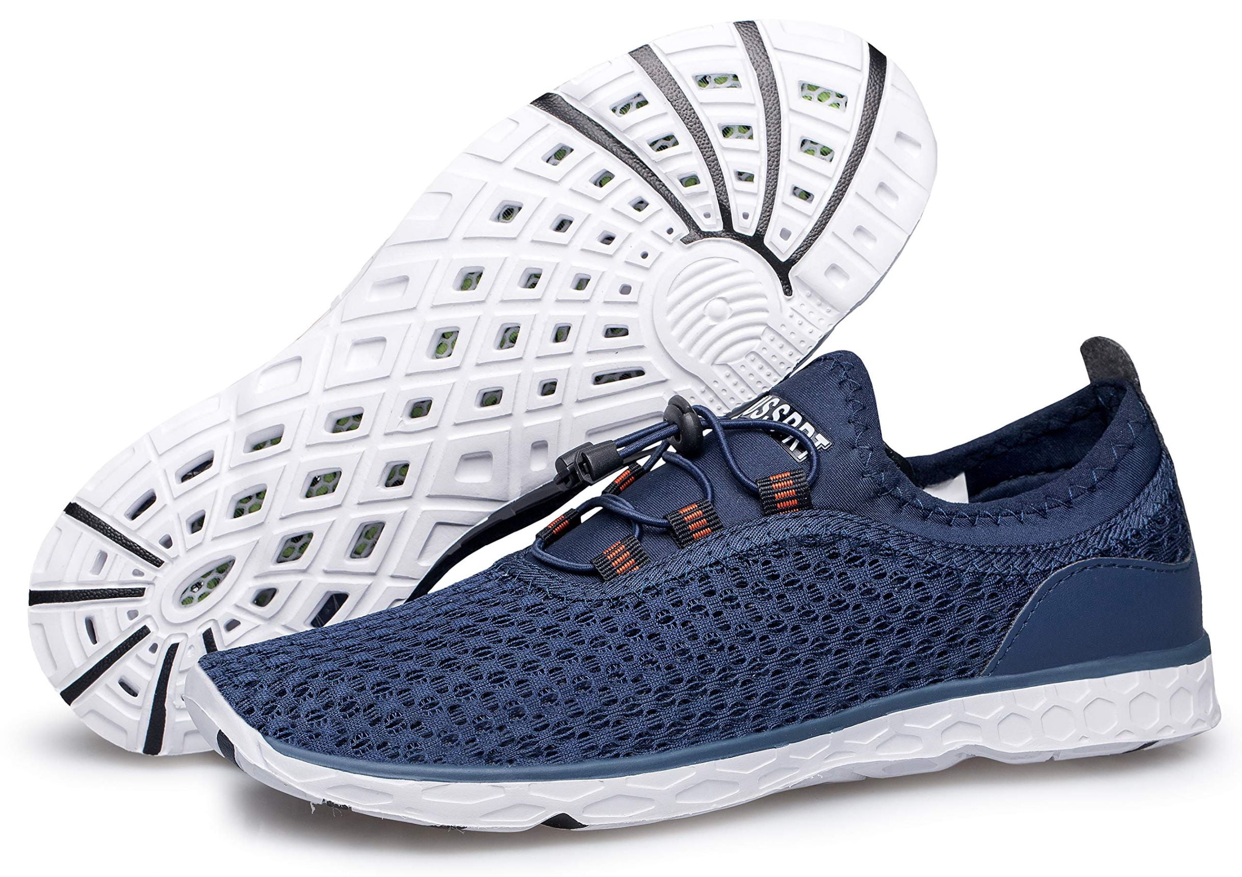 Barerun Mens Water Shoes Quick-Dry Aqua Socks Barefoot for Outdoor Beach Swim Surf Yoga Exercise Blackholes 4.5-5.5 3-4 Men
