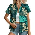 thumbnail image 2 of NuoCaiYun Hawaiian Shirts for Women Summer, Women's Soft Button Down Shirts Printed Beach Short Sleeve Tops Casual, 2 of 6