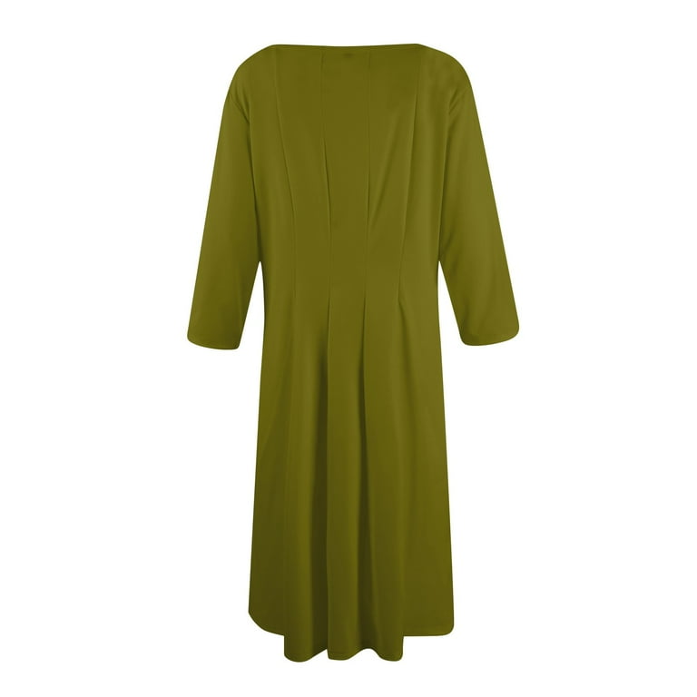 green emerald velvet dress Pocketed Puff Sleeve Empire Waist Swing Short Dress  HannaBanna Clothing