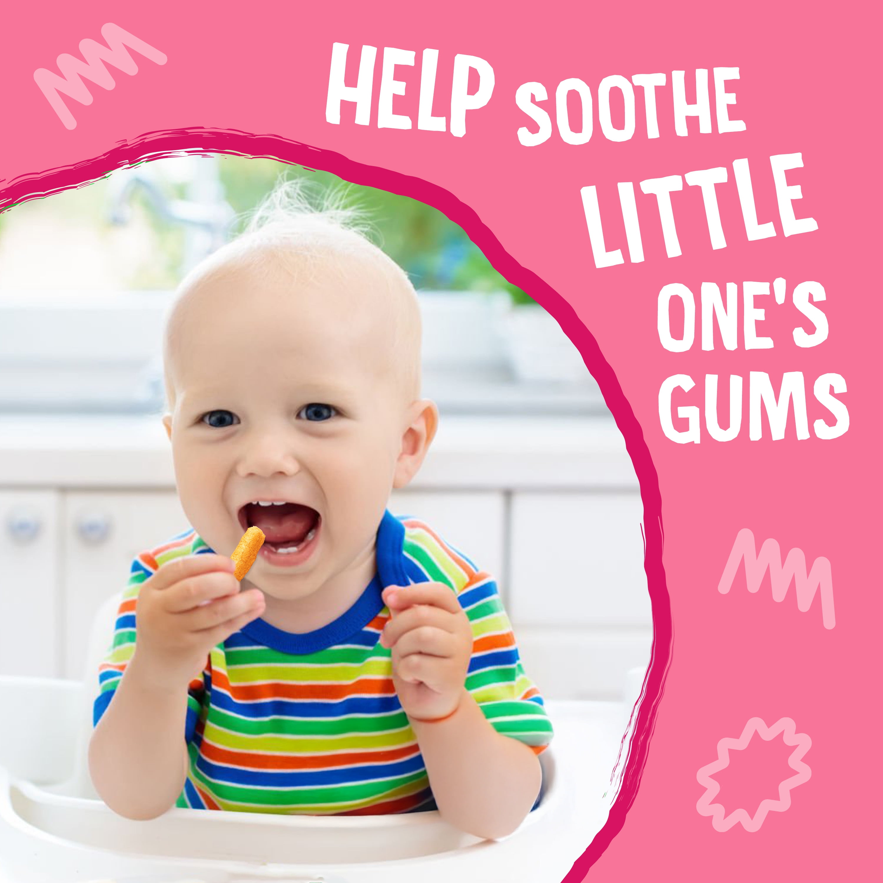 (5 pack) Earth's Best Organic Teething Crunchy Sticks Strawberry Banana Puffed Baby Snack, 0.56 oz Bag