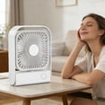 thumbnail image 4 of Desk Fan | 4 Speeds Foldable Wind Blower,90 Degree Oscillating Foldable Portable Fan | for Desktop, Travel, Camping, Bedroom, Dorm, Bedside(White), 4 of 6