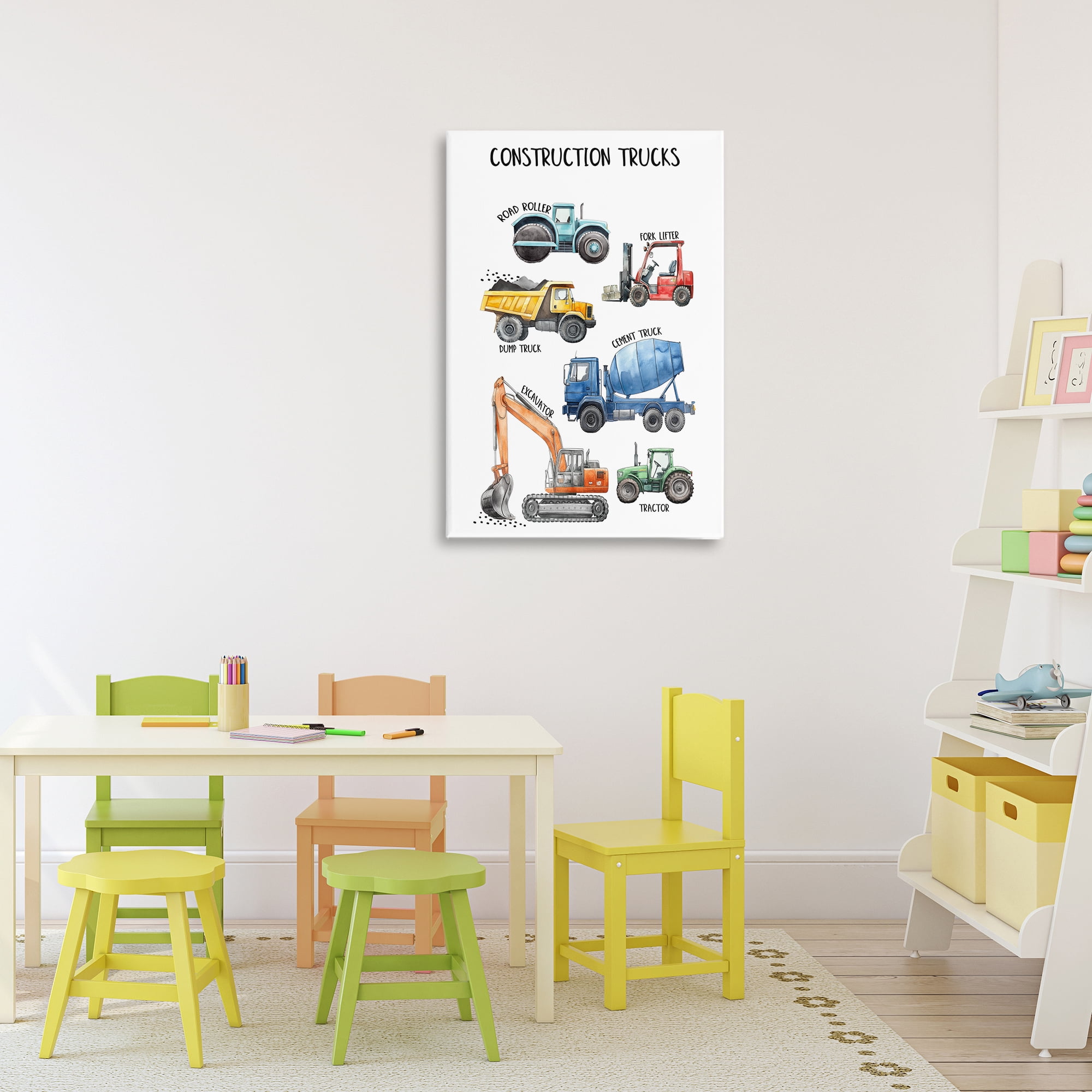 Stupell Industries Utility Trucks Construction Canvas Wall Art, design by Christine Simpson Art