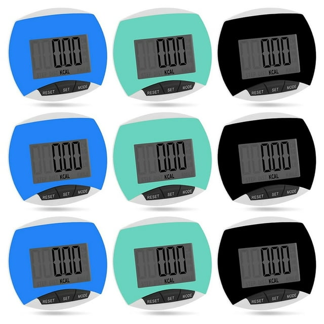 Paquete de 9 Podómetros Simples para Contar Pasos Al Caminar, Rastreador de Pasos Portátil con Clip para Registrar el Consumo de Calorías