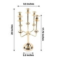 thumbnail image 3 of Efavormart 20" Gold Metal 5-Arm Candle Holder Candelabra Table Centerpiece, Taper Candle Stick Stand, 3 of 11
