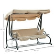 thumbnail image 3 of Outsunny Balançoire de Patio Extérieure à 3 Places, Beige, 3 of 10