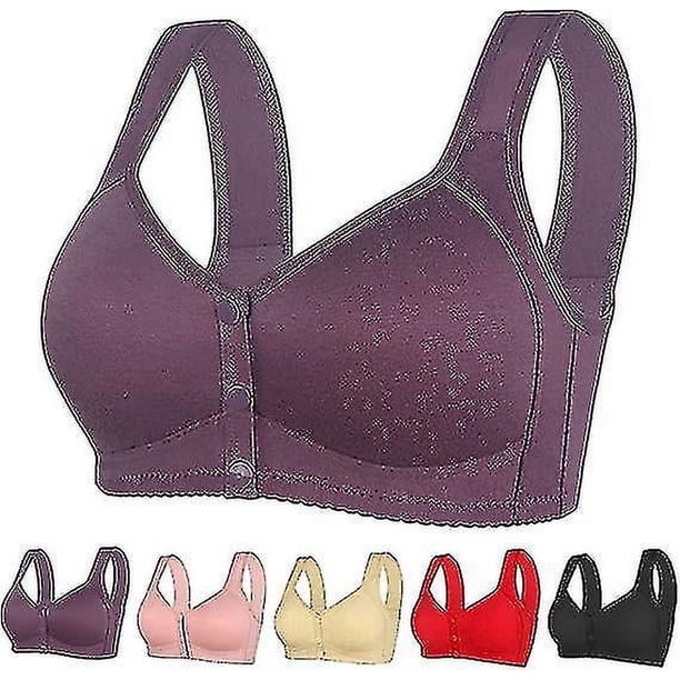 Sujetador Daisy con cierre frontal, sujetador Daisy para mujer, sujetador con botones a presión en la parte delantera, sin aros, push up, sujetador deportivo push up de sujeción alta