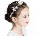 thumbnail image 1 of Accesorios para el cabello de boda para niñas, tocado de princesa floral, tiara de perlas, diadema para primera comunión para niñas y mujeres, linda y dulce diadema de novia para boda., 1 of 5
