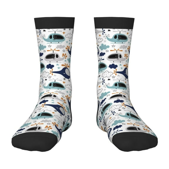 Naloa Cartoon Helicopters Kids Socks Unisex Kids and Toddlers' Crew Socks, ,1 Pairs