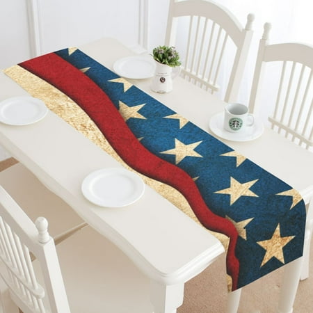 Mypop Vintage American Flag Table Runner Home Decor 14x72 Inch Mypop Vintage American Flag Table Runner Home Decor 14x72 Inch Independence Day 4th Of July
