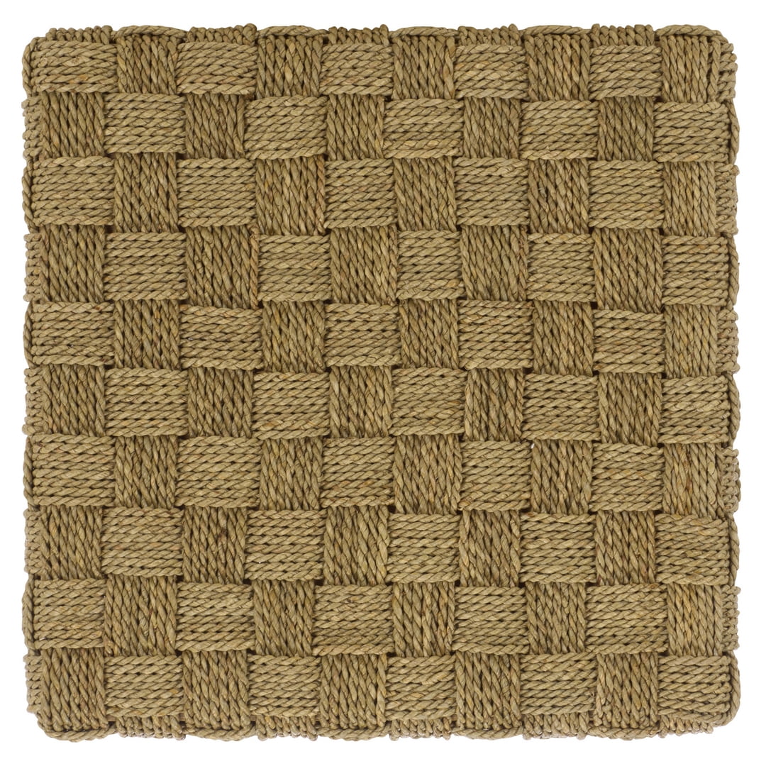 Safavieh Couture Norabelle Square Woven Seagrass Ottoman, Natural