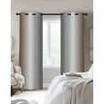 thumbnail image 3 of Brown White Grey Blackout Curtains 90 Inches Length, Gradient Country Minimalist Color Window Treatment Thermal Insulated Drapes for Bedroom Living Room 2 Panels 104x90 Inches, 3 of 8