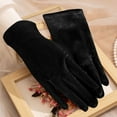 thumbnail image 2 of Bibifish Womens Gloves Elegant Velvet Gloves Solid Color Short Length Soft Fit Daily Wear Comfy Retro Style Party Wedding Gloves For Ladies, 2 of 6