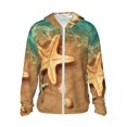 thumbnail image 1 of Balery Starfish And Seashell 1 Sudadera ligera de manga larga con capucha y protección solar UPF 50+ para hombre y mujer, ideal para pesca y running-Medium, 1 of 7