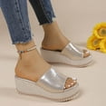 thumbnail image 5 of Viluyesy Womens Footbed Sandals, Wide Width Platform Open Toe Casual Wedge Shoes Gold, 5 of 7