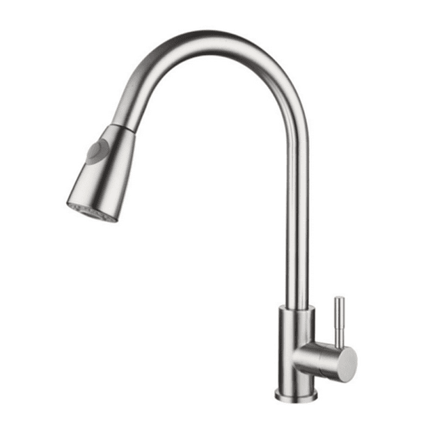 Commercial Single Handle High Arc Brushed Nickel Pull Out Kitchen Faucet ,Single Level Stainless Steel Kitchen Sink Faucets with Pull Down Sprayer ...