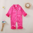 thumbnail image 2 of Tfken Girls Pajamas Jumpsuit Long Sleeve Fall Winter Comfy Casual Sleepwear Homewear Button Daily Wear Soft Loungewear Toddler Comfortable Clothes Size 6-12 Months Pink, 2 of 9