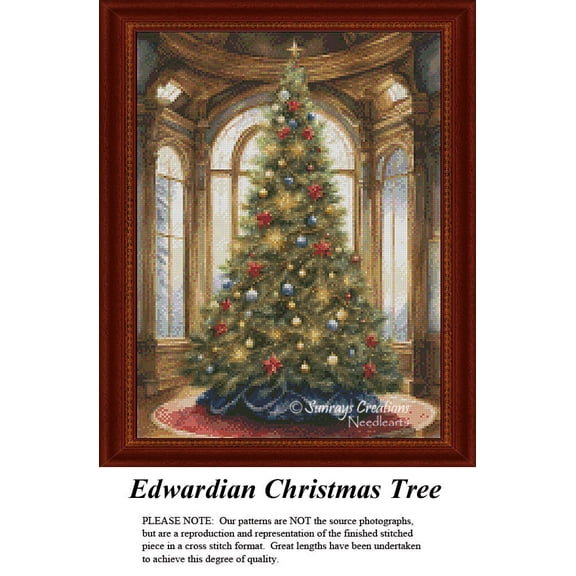 Christmas Cross-Stitch Patterns | Edwardian Christmas Tree (Pattern Only, You Provide The Floss and Fabric)