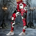 thumbnail image 7 of CAUYDY Women's Brushed Christmas Halloween Ankle Length Seasonal Printed Leggings(Red,L), 7 of 7