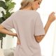thumbnail image 3 of Conjunto de pijama tipo gofre de manga corta para mujer, top y pantalones cortos, chándal de 2 piezas (albaricoque), 3 of 5