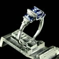 thumbnail image 3 of 2Ct Emerald Cut Simulated Blue Sapphire Women's Engagement Ring 14K White Gold Plated 925 Silver, 3 of 3