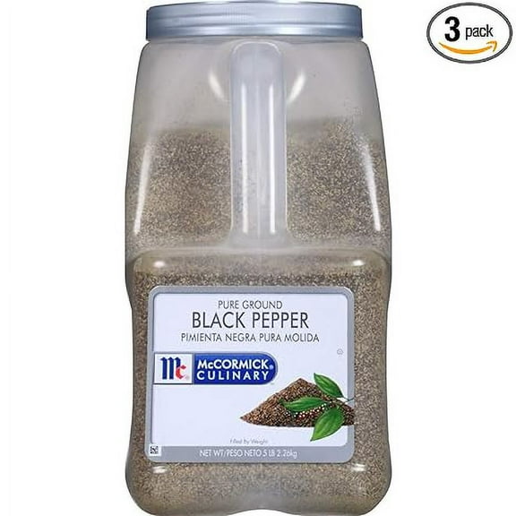 McCormick Pure Ground Black Pepper - 5 lb. container, 3 per case
