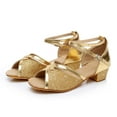 thumbnail image 6 of HAOTAGS Children's Latin Tango Dance Shoes, Performance Practice Lightweight Dance Practice Shoes Gold 31, 6 of 9