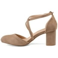 thumbnail image 3 of Journee Womens Foster Almond Toe Block Heel Pumps, Widths Available, 3 of 10