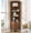 2-WALNUT, variant on Modern Corner Cabinet, 66.7" Tall Storage Cabinet with 2 Fluted Doors & Shelves for Kitchen, Living Room, Walnut