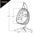 thumbnail image 3 of Foldable Hanging Basket Chair with Stand for Patio, Backyard, Balcony and Bedroom, Shinpt Wicker Swing Egg Chair with Stand and Soft Cushion (Beige), 3 of 8