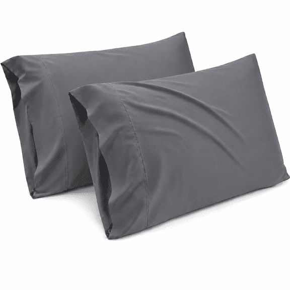 Queen Pillow Cases Set of 2 Rayon Derived from Bamboo Cooling Pillowcase,Dark Grey 20x30 inches MYDOMIC