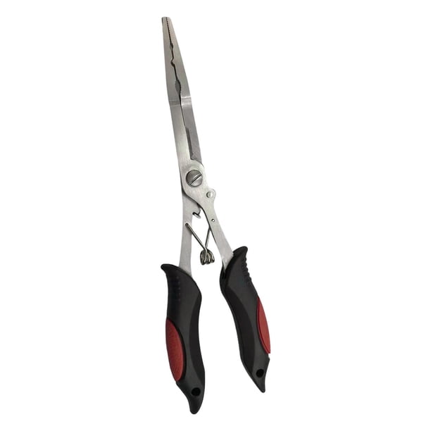 Alicates de pesca para cortar línea trenzada, multifuncionales, pinzas para labios de pescado, herramienta de aparejos Rojo