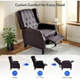 thumbnail image 4 of Brezey XC5 Wingback Recliner Chair for Adults, Mid Century Pushback Accent Chair, Tufted Upholstered Single Sofa Armchair for Living Room, Bedroom, Study (Brown), 4 of 16