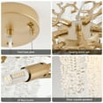 thumbnail image 3 of Modern Crystal Tree Branch Chandelier, Gold Linear Art Deco Raindrop Indoor Hanging Pendant Light Fixture for Dining Room Kitchen Island Living Room Bedroom 8 Lights 23.6'', 3 of 7