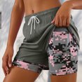 thumbnail image 2 of KPOPLK Women's Sweat Shorts with Pockets 2 in 1 Liner Drawstring Shorts Summer Workout Casual Lounge Shorts Size L,AG, 2 of 9