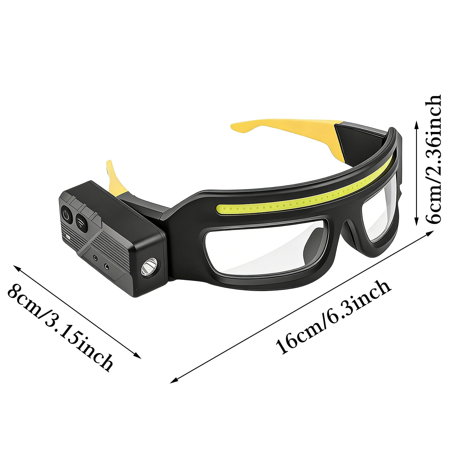 Rechargeable LED Headlight Glasses with Motion Sensor USB C Charging 5 Lighting Modes Eyewear for Outdoor Running Camping Cycling Hiking Adventures