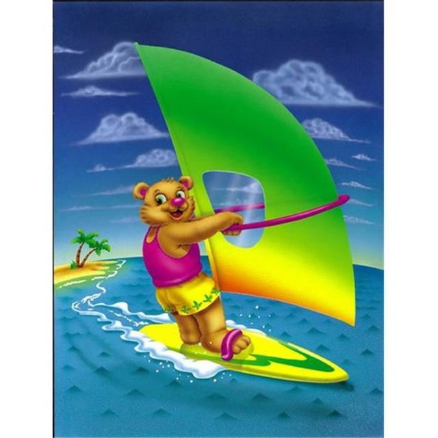Ours en Peluche Drapeau à Voile Jardin Taille