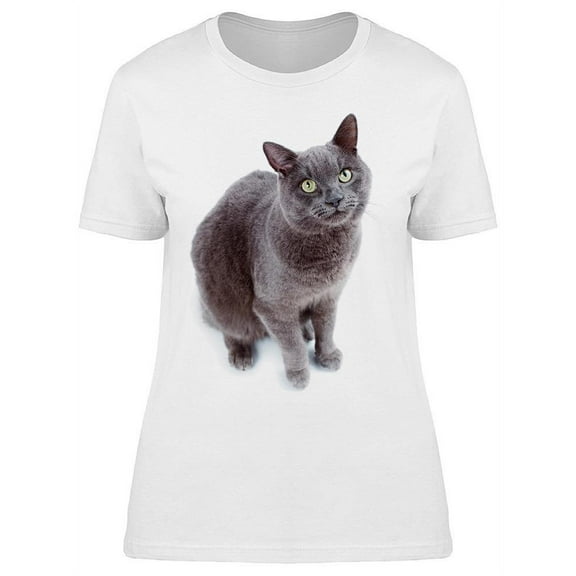 Green-Eyed Maltese Cat Awaiting T-Shirt Women -Image by Shutterstock, Female x-Large